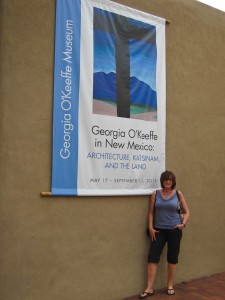 Outside the Georgia O'Keeffe Museum